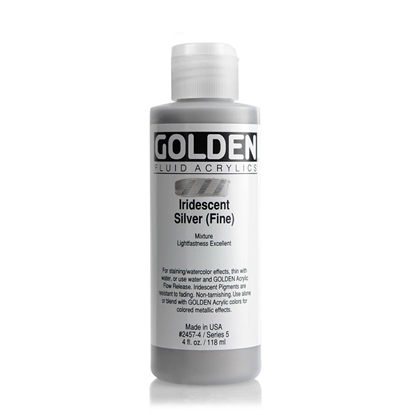 Golden Fluid Acrylic 118 ml 2457 Iridecent Silver (Fine) S5