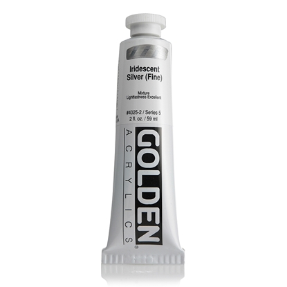 Golden Heavy Body Acrylic 60 ml 4025 Iridescent Silver (Fine)S5