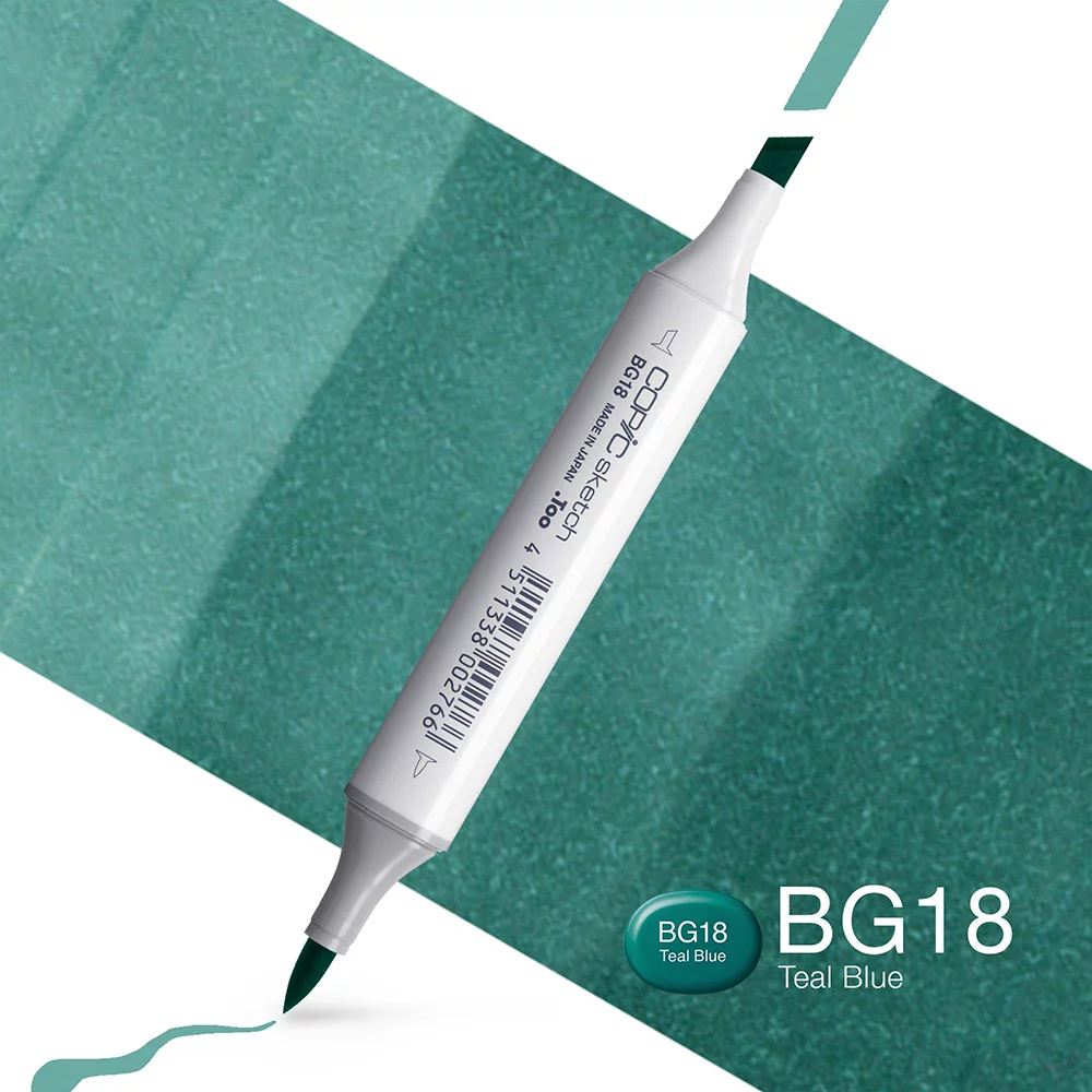 Copic Marker Sketch - BG18 Teal Blue