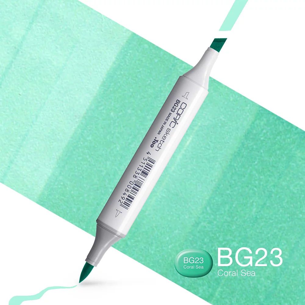 Copic Marker Sketch - BG23 Coral Sea