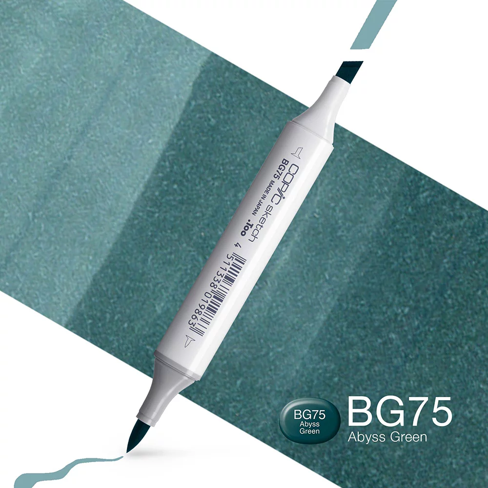 Copic Marker Sketch - BG75 Abyss Green