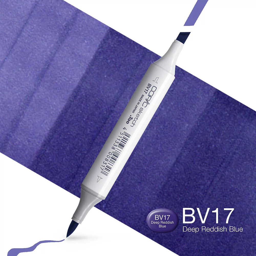 Copic Marker Sketch - BV17 Deep Reddish Blue
