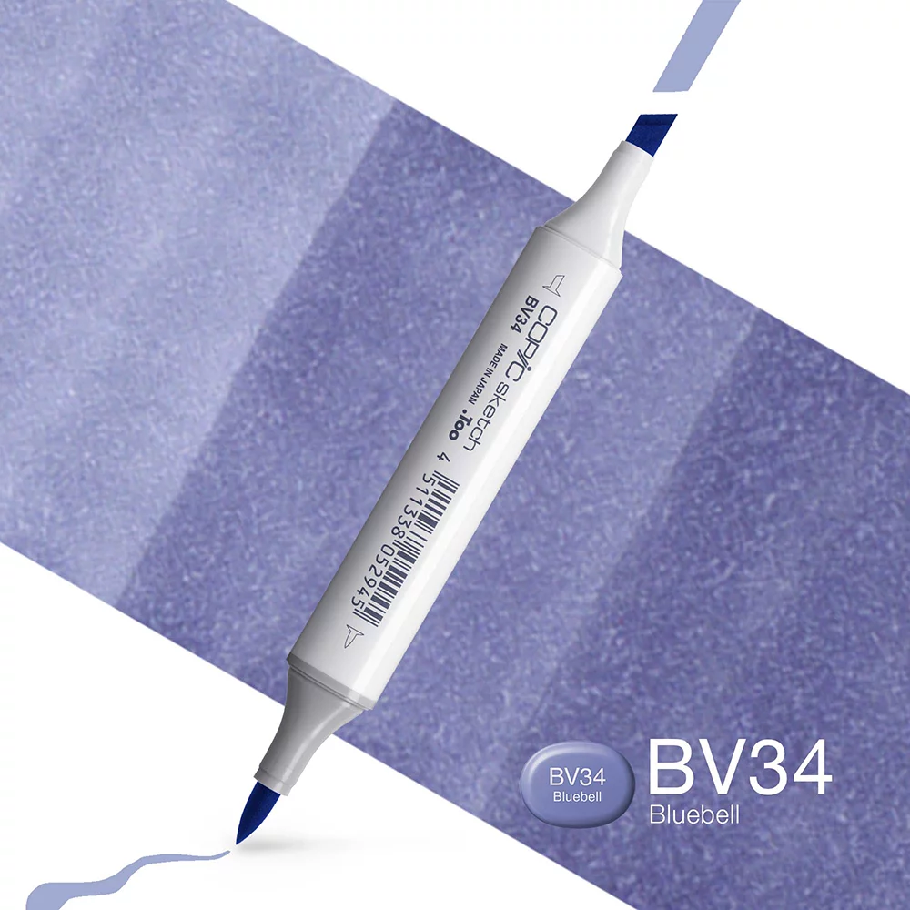 Copic Marker Sketch - BV34 Bluebell