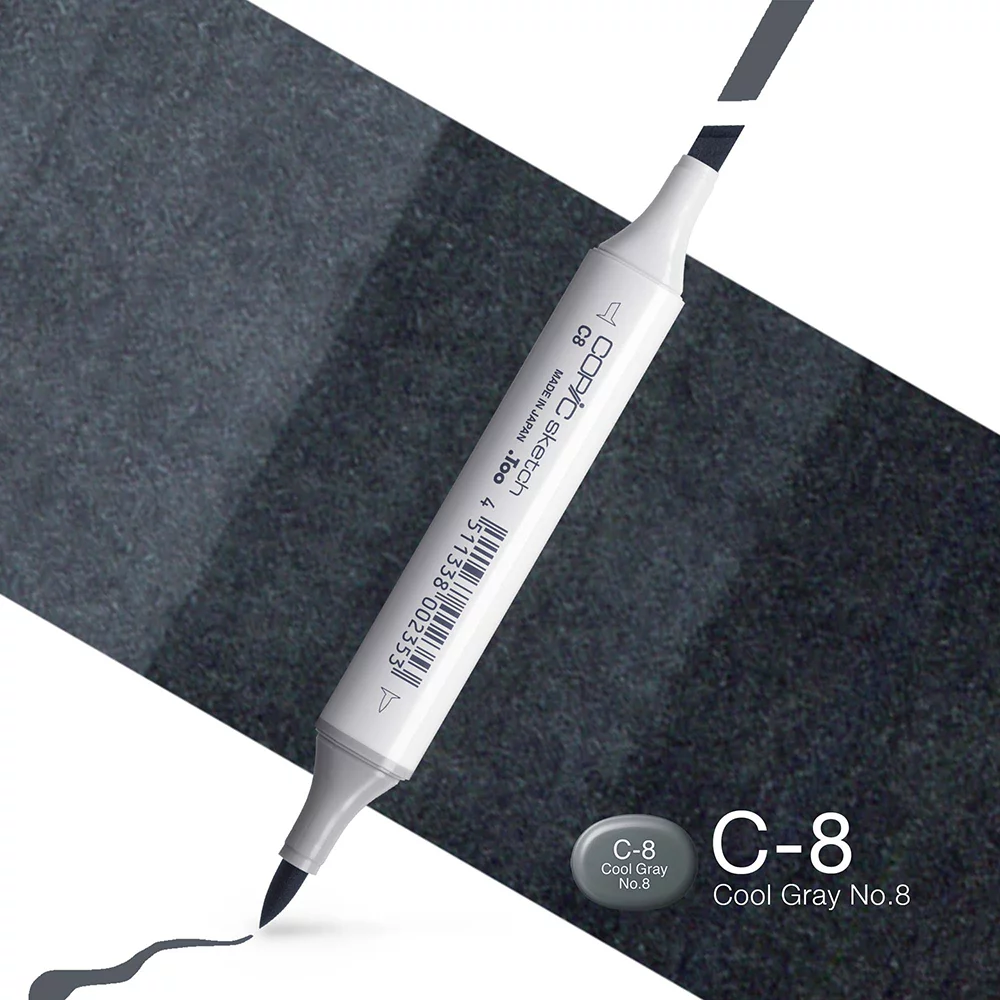 Copic Marker Sketch - C8 Cool Gray No.8