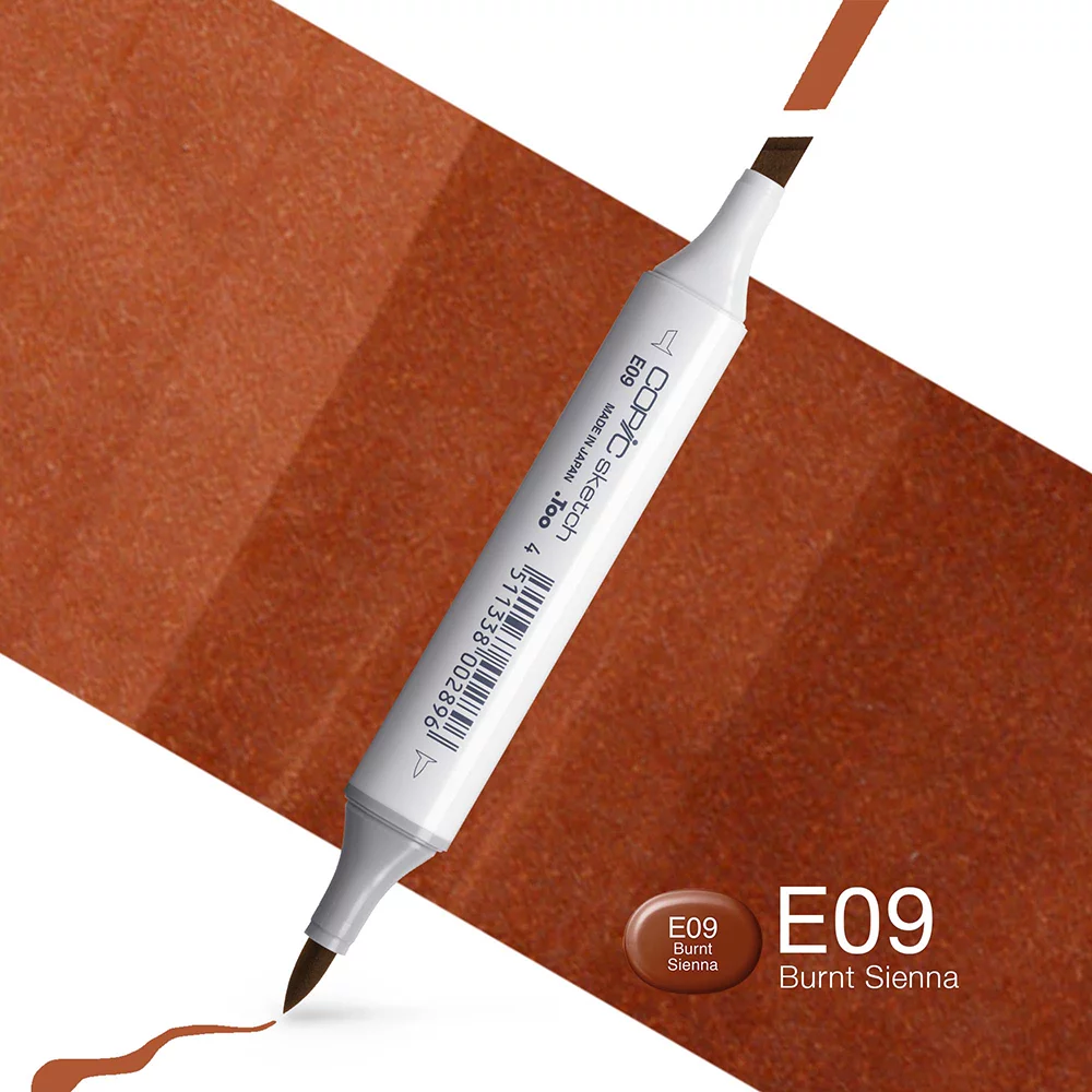Copic Marker Sketch - E09 Burnt Sienna