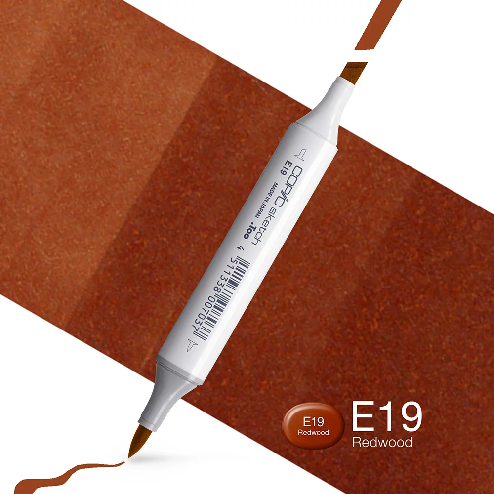 Copic Marker Sketch - E19 Redwood