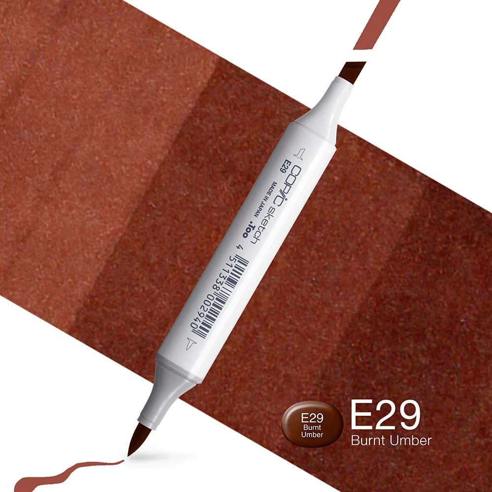 Copic Marker Sketch - E29 Burnt Umber
