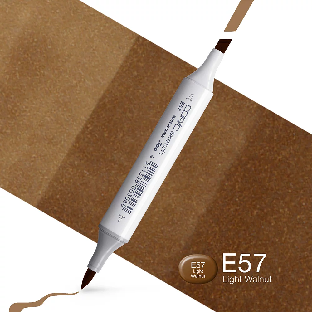 Copic Marker Sketch - E57 Light Walnut