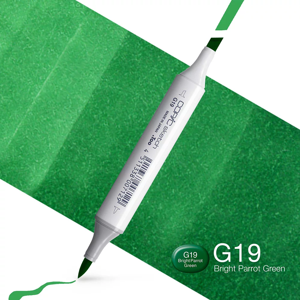 Copic Marker Sketch - G19 Bright Parrot Green