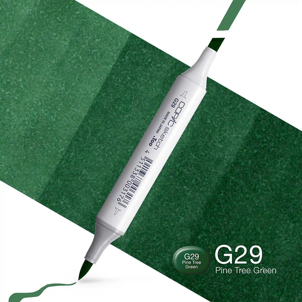 Copic Marker Sketch - G29 Pine Tree Green