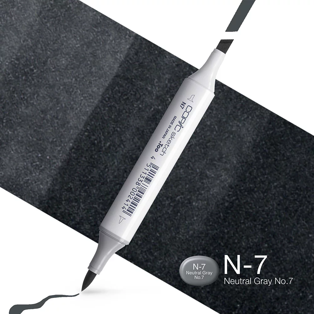 Copic Marker Sketch - N7 Neutral Gray No.7