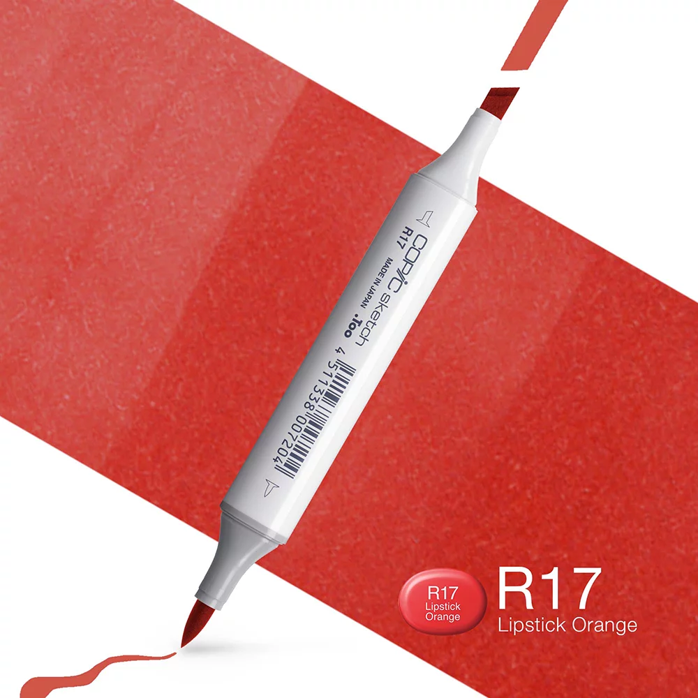 Copic Marker Sketch - R17 Lipstick Orange