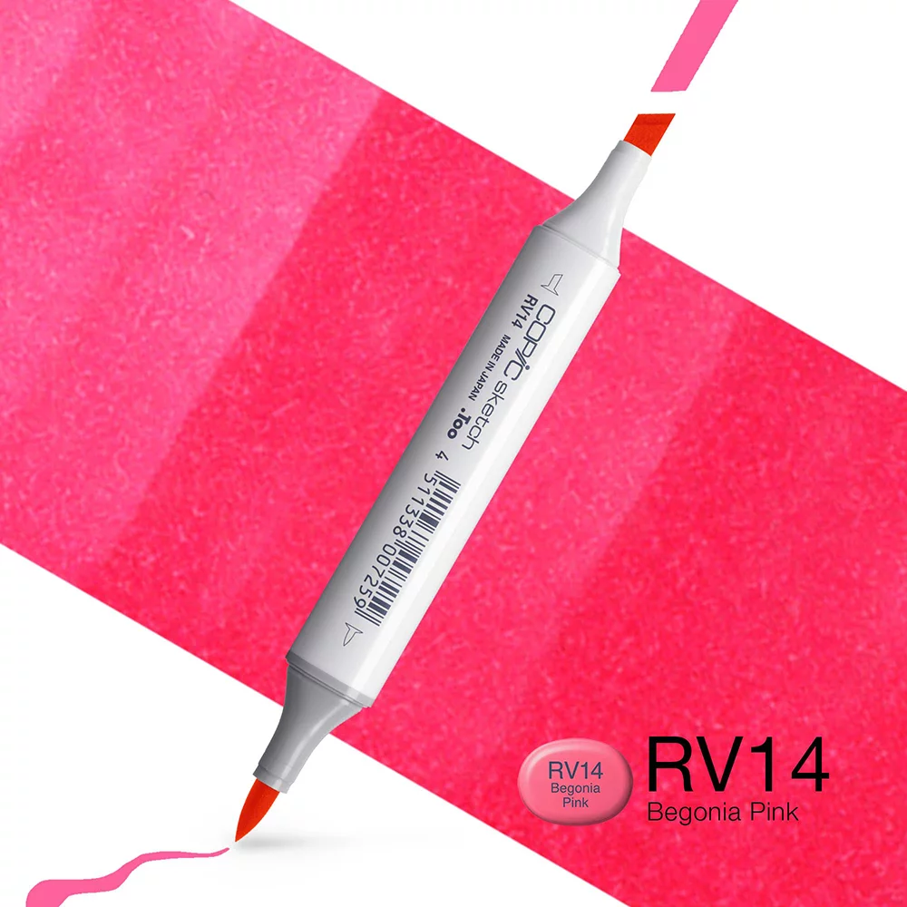 Copic Marker Sketch - RV14 Begonia Pink