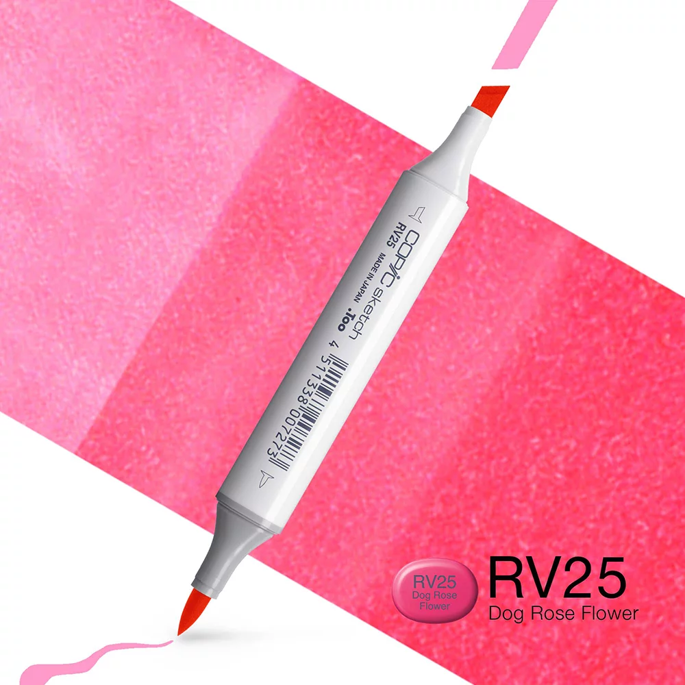 Copic Marker Sketch - RV25 Dog Rose Flower