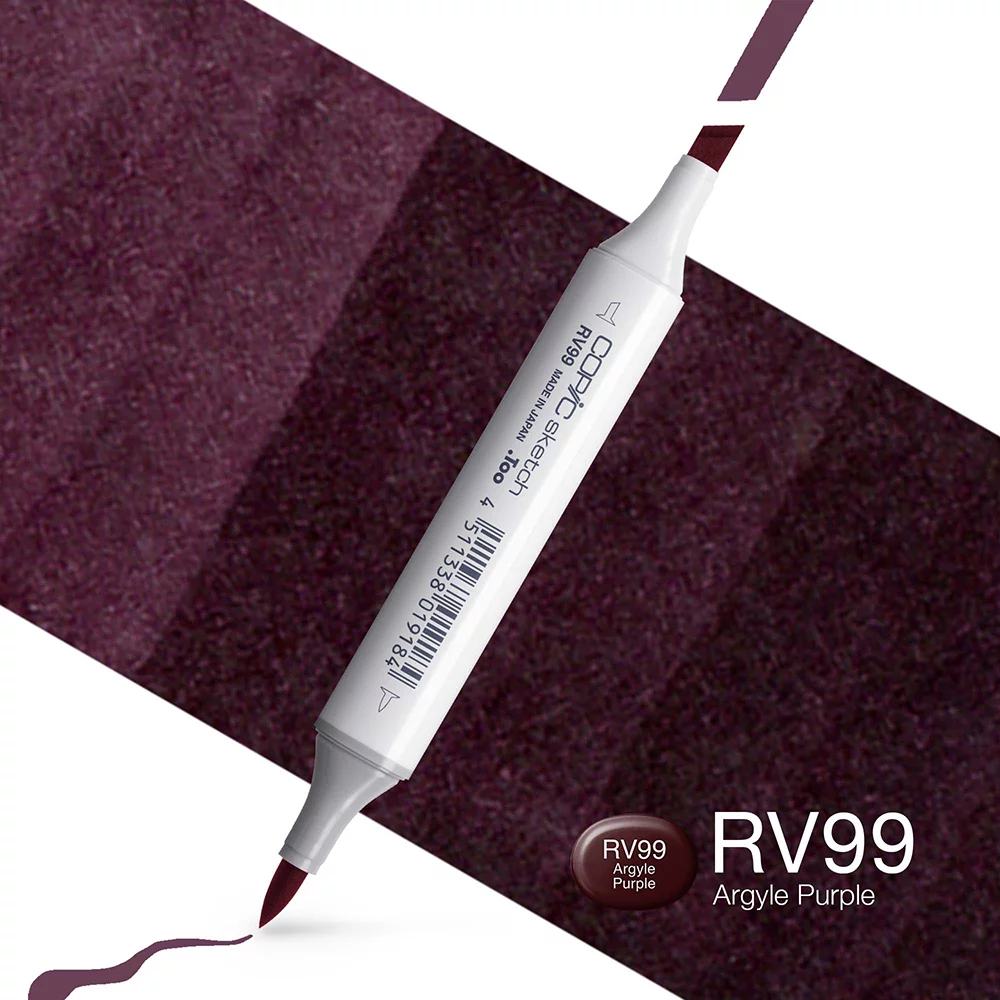 Copic Marker Sketch - RV99 Argyle Purple