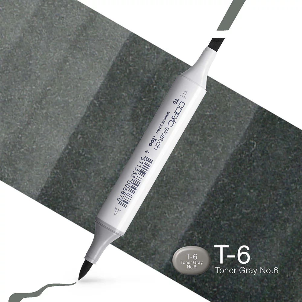 Copic Marker Sketch - T6 Toner Gray No.6