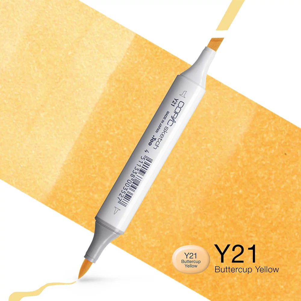 Copic Marker Sketch - Y21 Buttercup Yellow