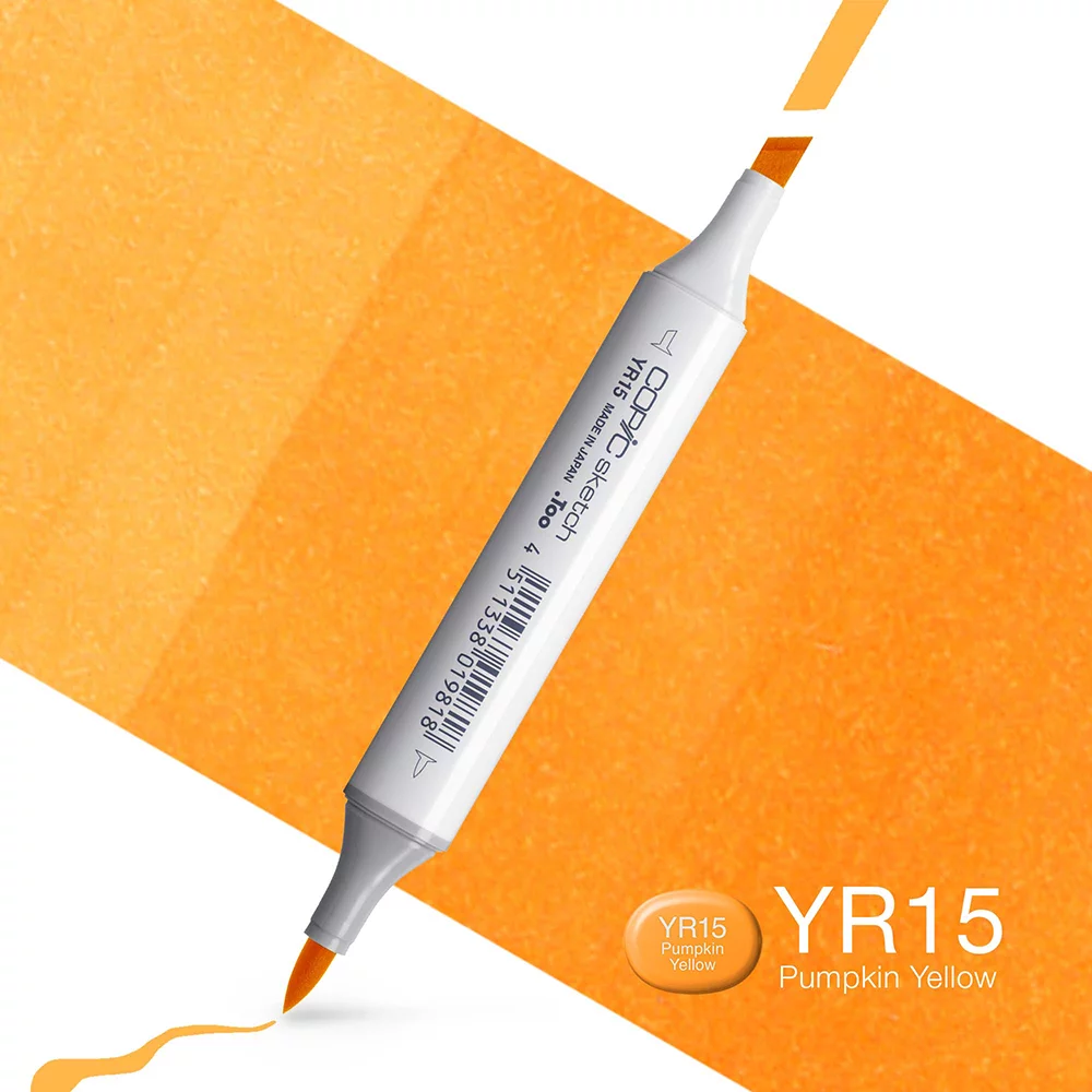 Copic Marker Sketch - YR15 Pumpkin Yellow