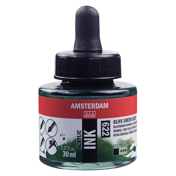 Talens Amsterdam Ink 30ml 622 Olive Green Deep