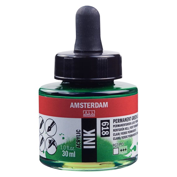 Talens Amsterdam Ink 30ml 618 Permament Green Light