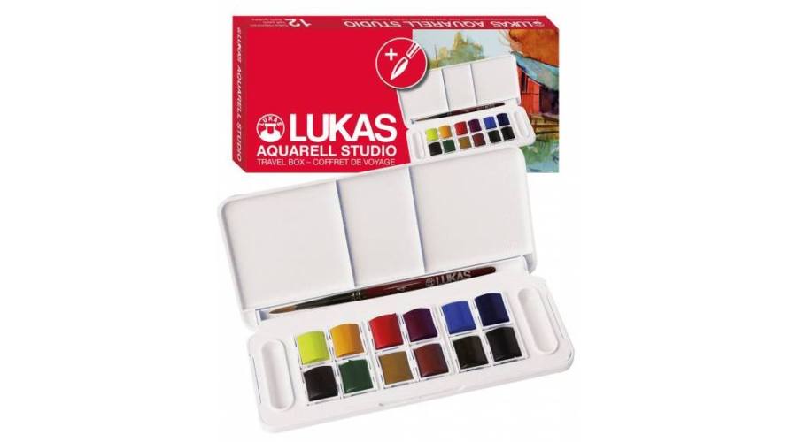 Lukas Aquarell Studio 6855 Travel box 12 - 1/2 pans