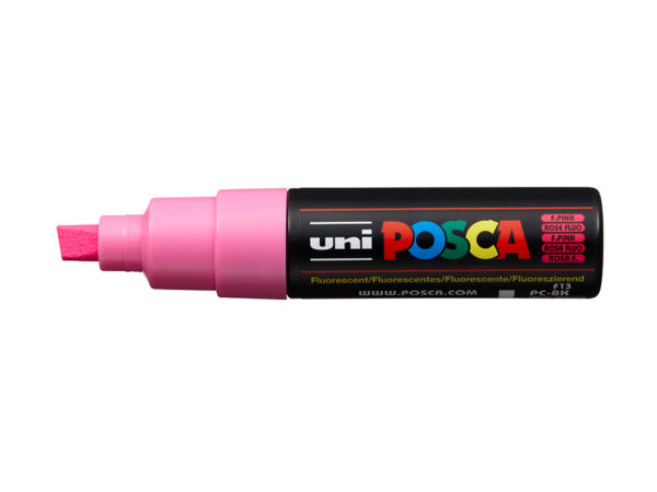 Uni POSCA PC-8K - Chisel 8mm - F13 Fluorescent Pink