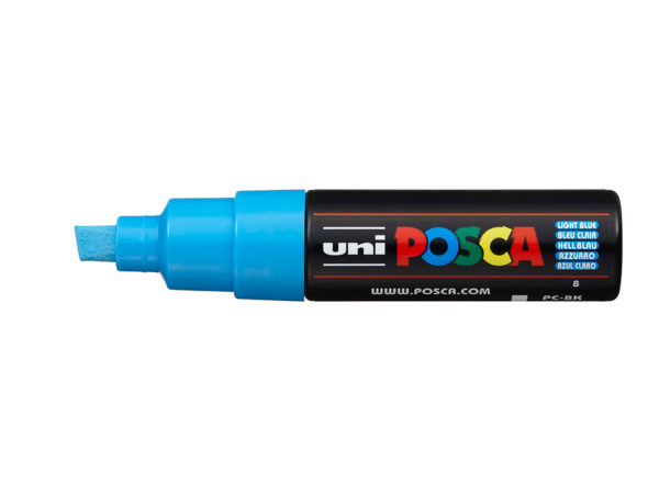 Uni POSCA PC-8K - Chisel 8mm - 8 Light Blue