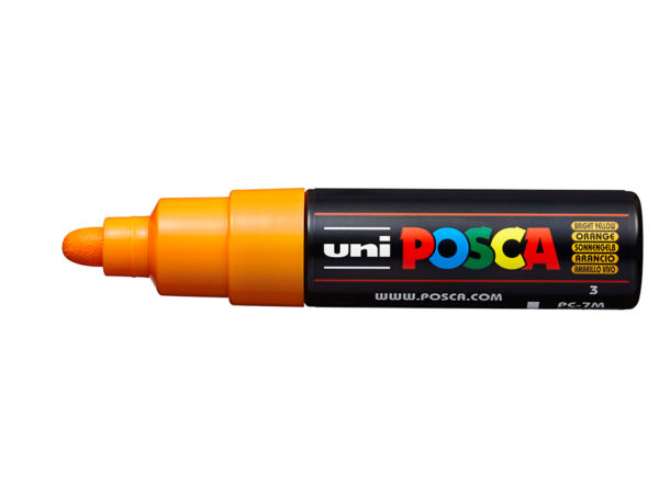 Uni POSCA PC-7M - Bullet 4,5-5,5mm - 3 Bright Yellow