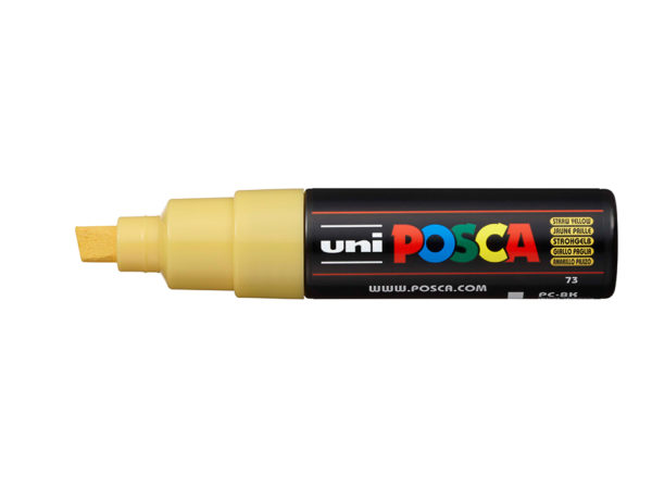 Uni POSCA PC-8K - Chisel 8mm - 73 Straw Yellow