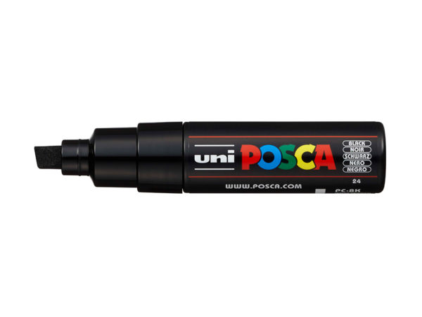 Uni POSCA PC-8K - Chisel 8mm - 24 Black
