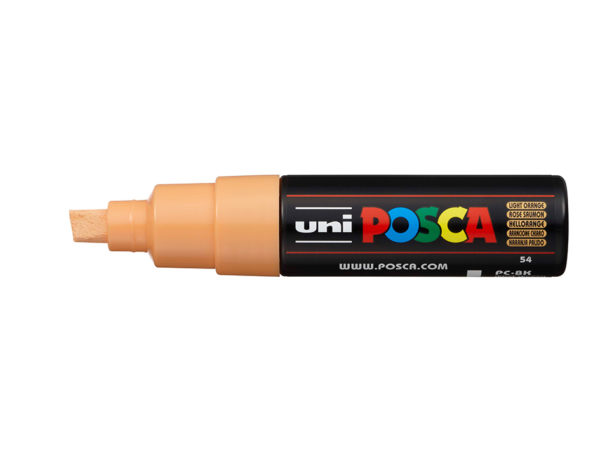 Uni POSCA PC-8K - Chisel 8mm - 54 Light Orange