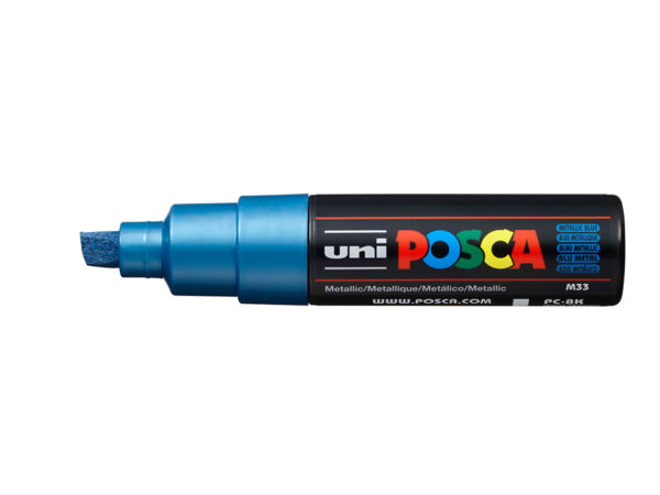 Uni POSCA PC-8K - Chisel 8mm - M33 Metallic Blue