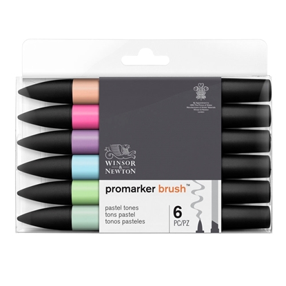 W&N Promarker Brush set 6 Pastel Tones