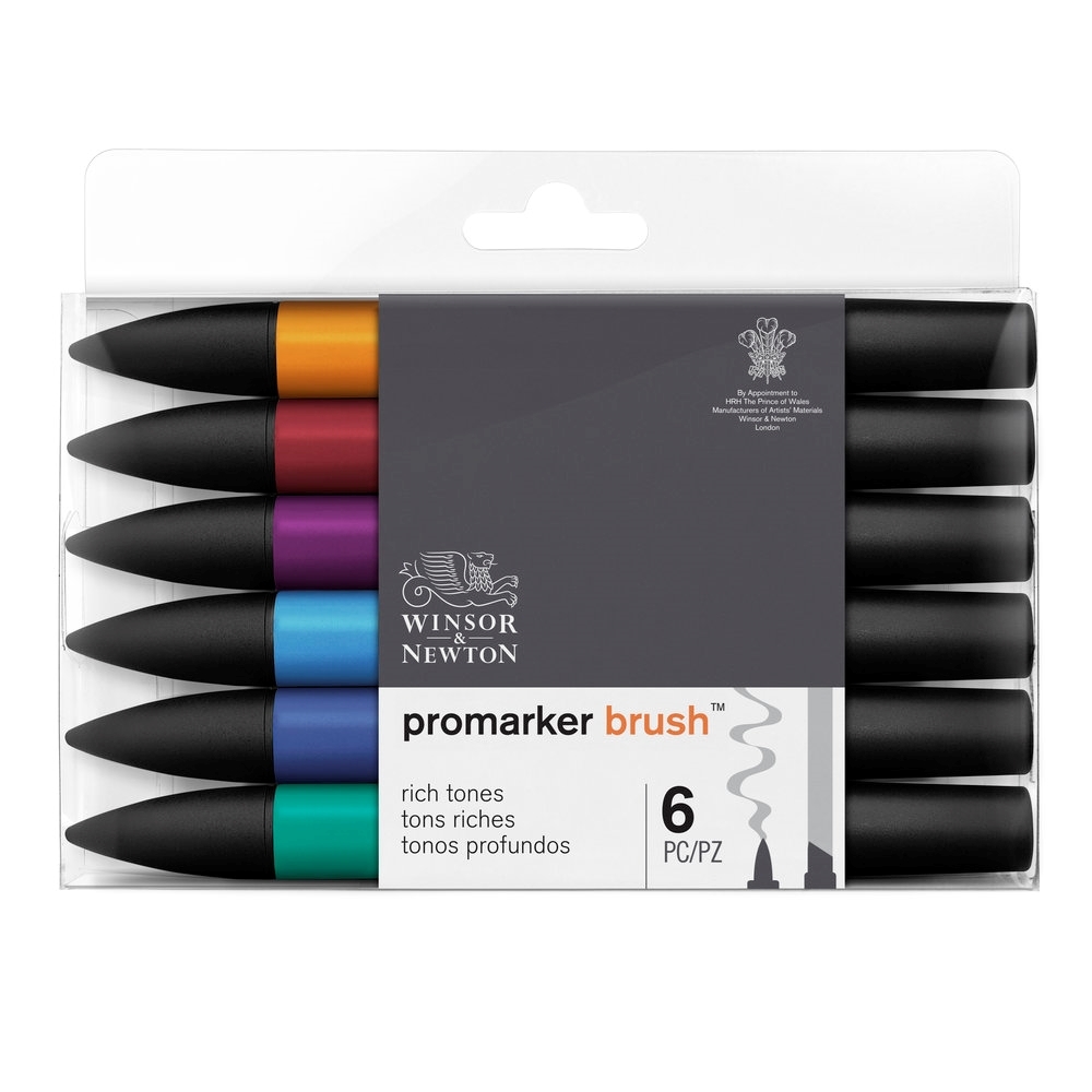 W&N Promarker Brush set 6 Mid Tones