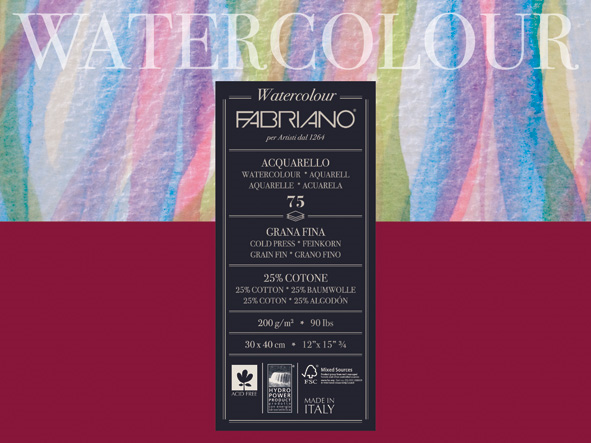 Fabriano Watercolour 200gr. 24x32 75 ark