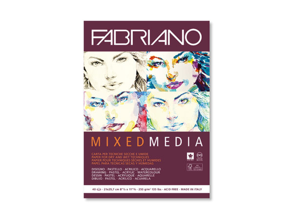 Fabriano Mixed Media A5 250gr. 40 ark