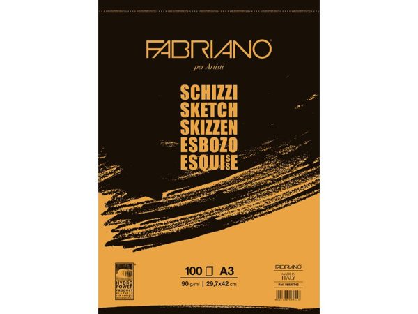 Fabriano Schizzi Sketch Pad 90gr. A3 100ark