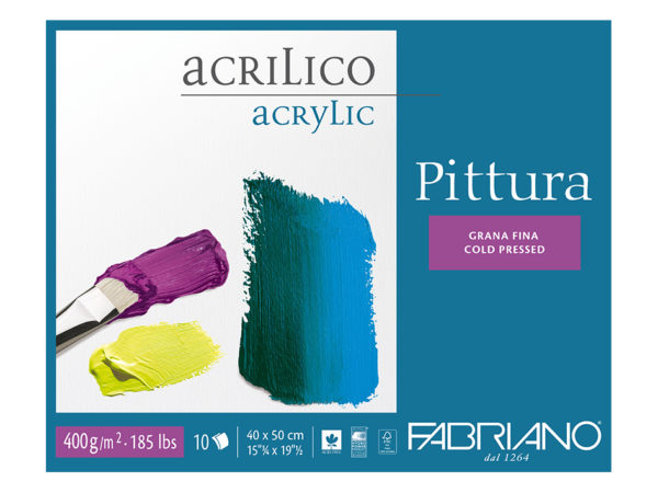 Fabriano Pittura Acrylic grana Fin 400gr. 40x50