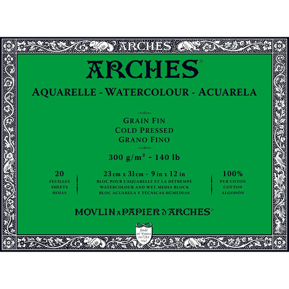 Arches Watercolor 300gr. 23x31 - Grain Fin/Cold Pressed