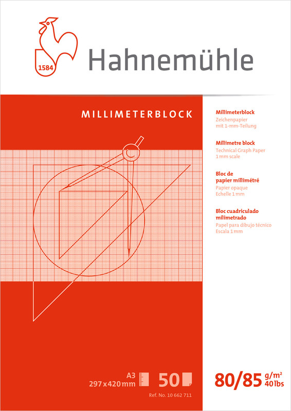 Hahnemühle Graph Pad Millimeter 80gr. A3 662711