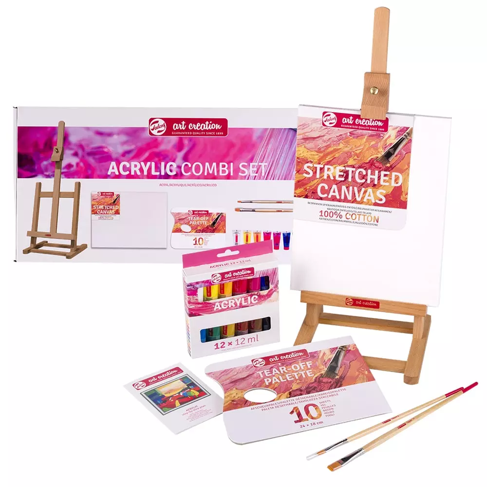 Talens Art Creation Akryl Gavesett m/Staffeli & lerret