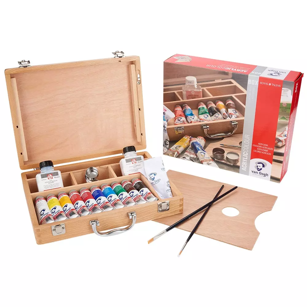 Talens Van Gogh Acrylic Basic Box 10tuber +utstyr