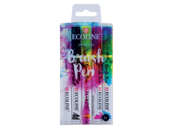 Talens Ecoline Brush Pen Primary sett m/5 farger