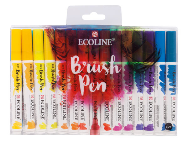 Talens Ecoline Brush Pen - Sett med 30 ass. farger