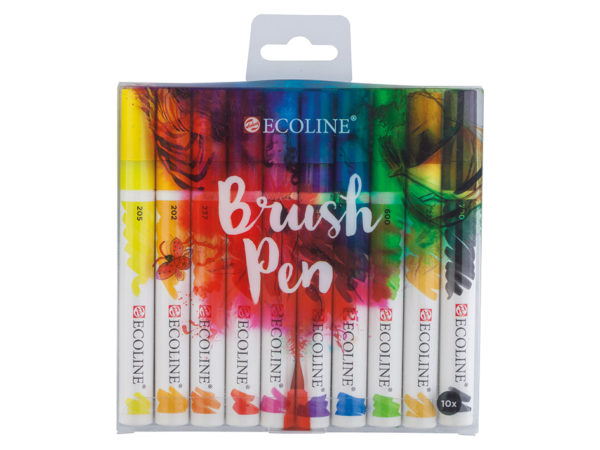 Talens Ecoline Brush Pen - Sett med 10 ass. farger