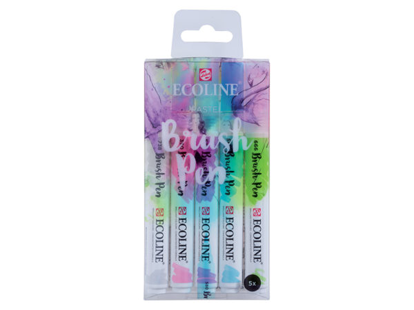 Talens Ecoline Brush Pen Pastel sett m/5 farger