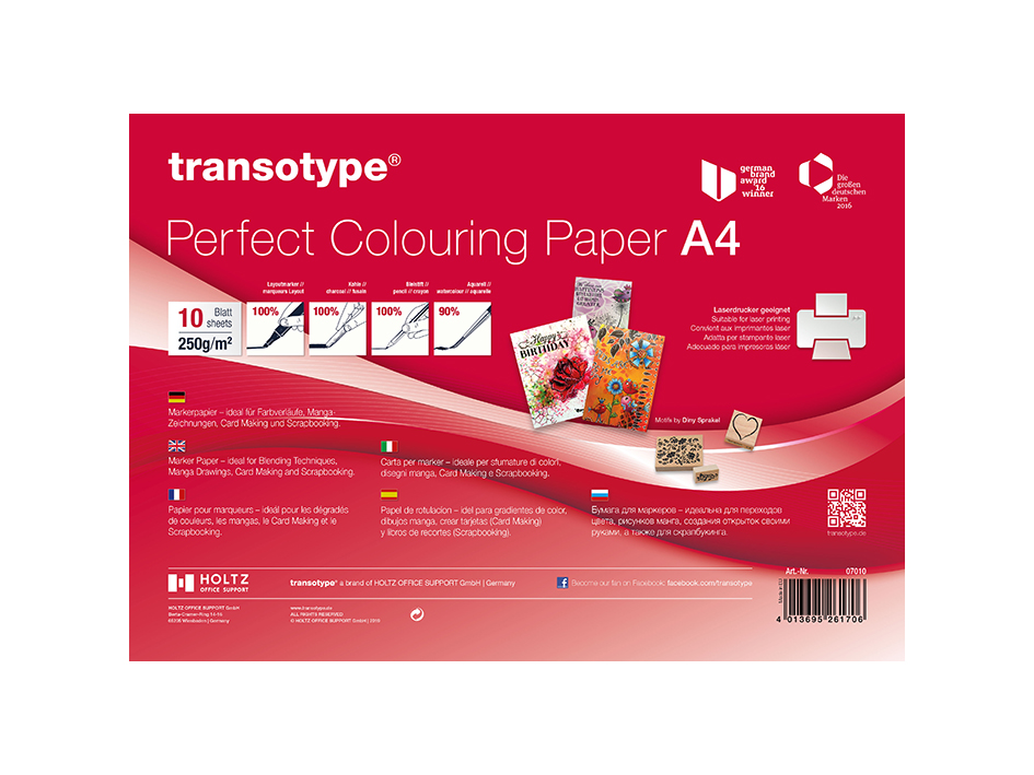 Transotype Perfect Coloring Paper A4 250gr. 10 ark