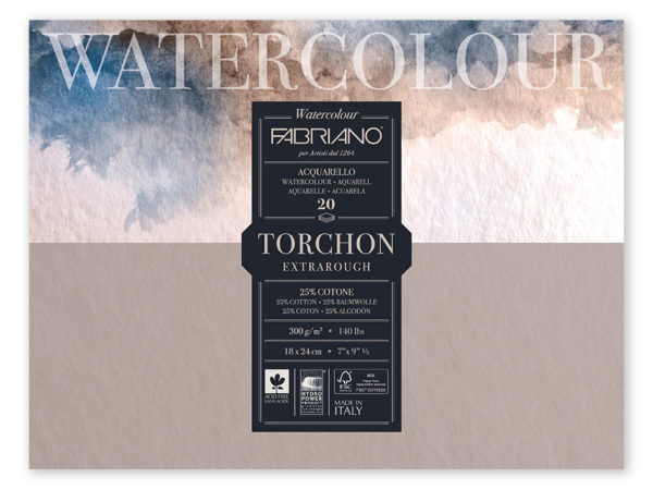 Fabriano Watercolour Torchon 300gr. 23x30 20ark Extra Rough