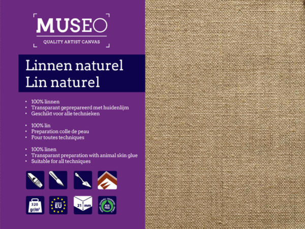 Museo Lin Natural 100x100 - Profil 20x45mm med kryss