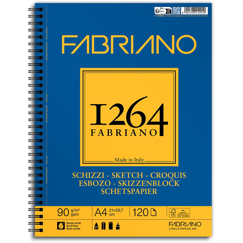 Fabriano 1264 Spiral Langside Sketch 90g A4 120ark